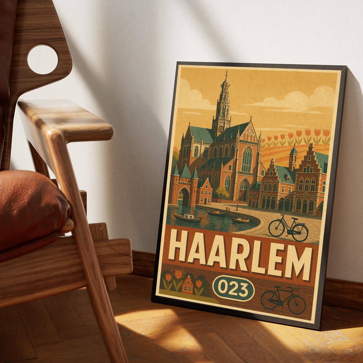 Haarlem Netherlands Vintage Text poster sfeerbeeld 3