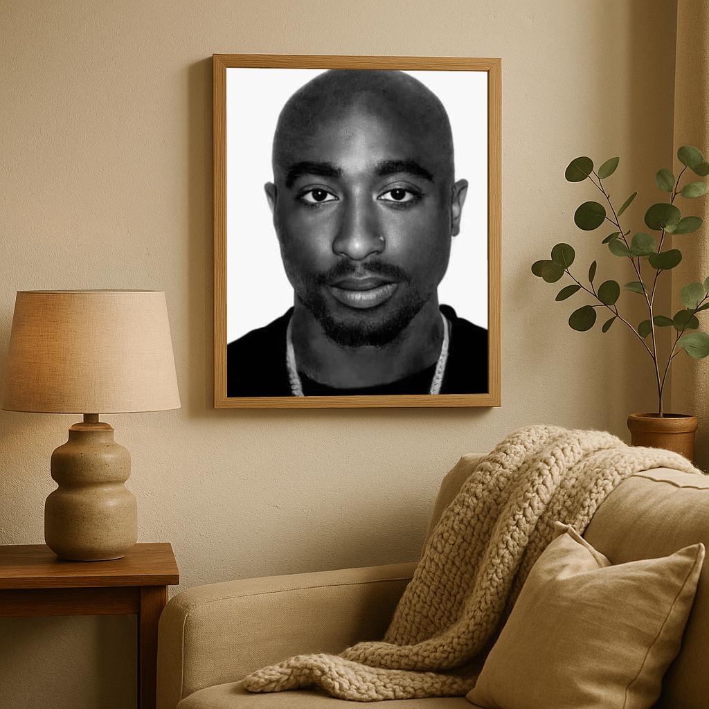Tupac Portrait B&W poster sfeerbeeld 2