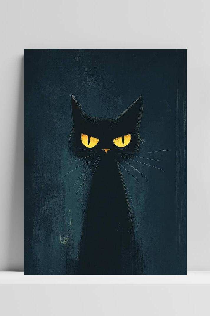 Kat Aquarel op 3mm aluminium dibond