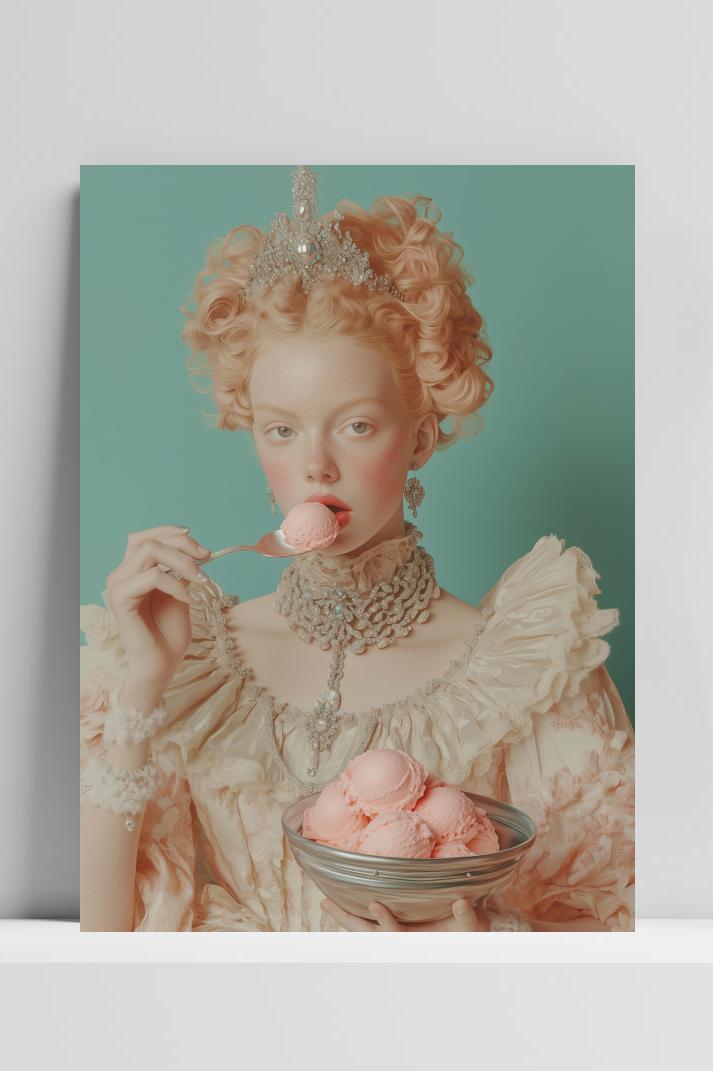 Princess Ice Cream Vintage op 3mm aluminium dibond