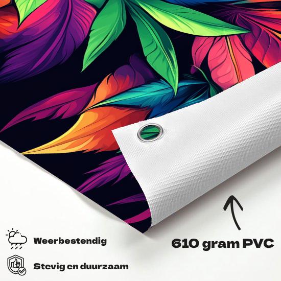 Tuinposter Cannabis Godin materiaal-detail: 610 grams weerbestendig PVC-doek