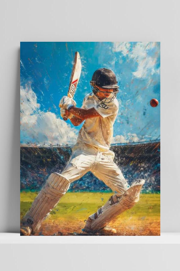 Cricket Aquarel op 3mm aluminium dibond