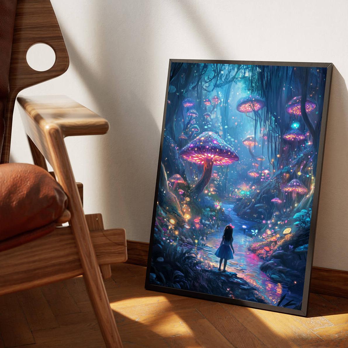 Girl Mushroom Forest dans un intérieur