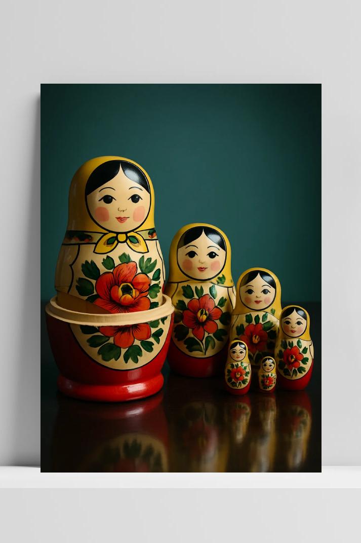 Póster Matryoshka Dolls Traditional Toy Russian Craft de 25 Artstreet