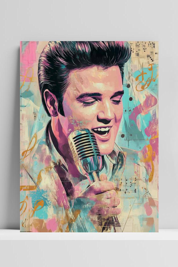 Elvis Presley op 3mm aluminium dibond