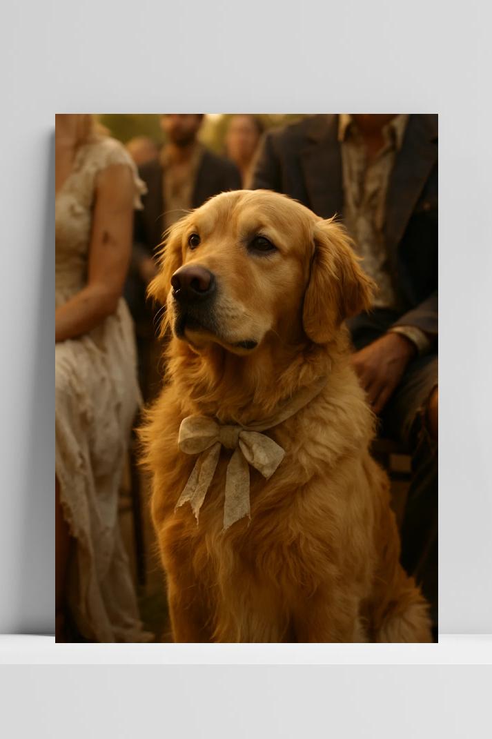 Golden Retriever Pet Family Occasion Wedding op 3mm aluminium dibond