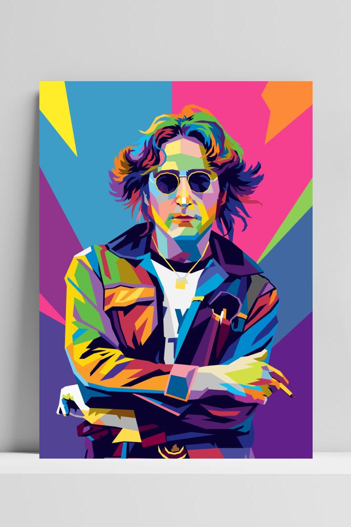John Lennon op 3mm aluminium dibond