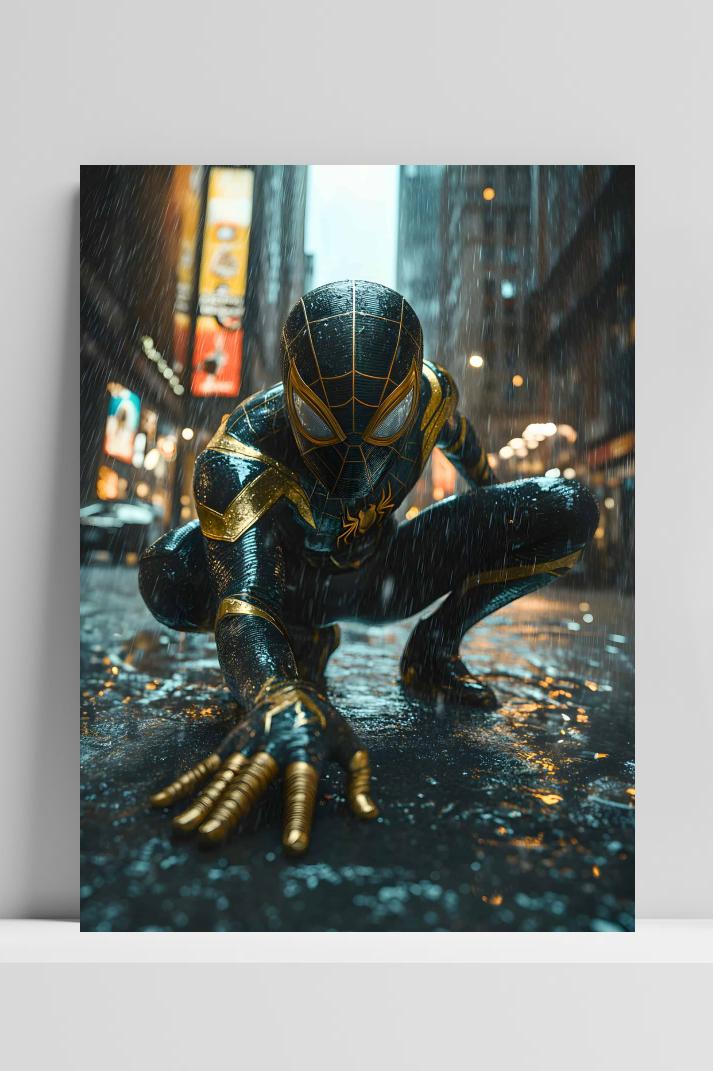 Spiderman op 3mm aluminium dibond