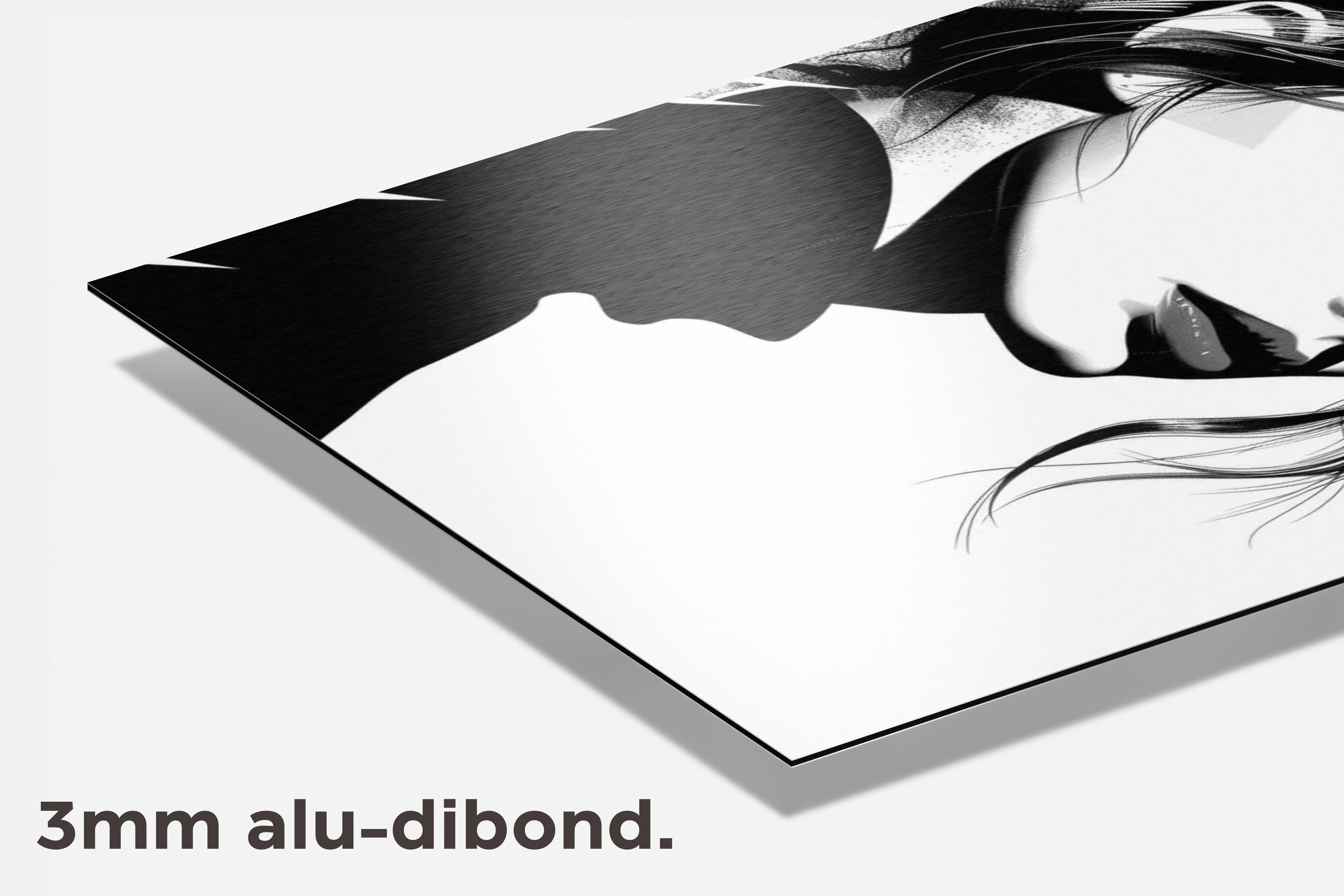 Vrouw Portret Zwart Wit dibond detail