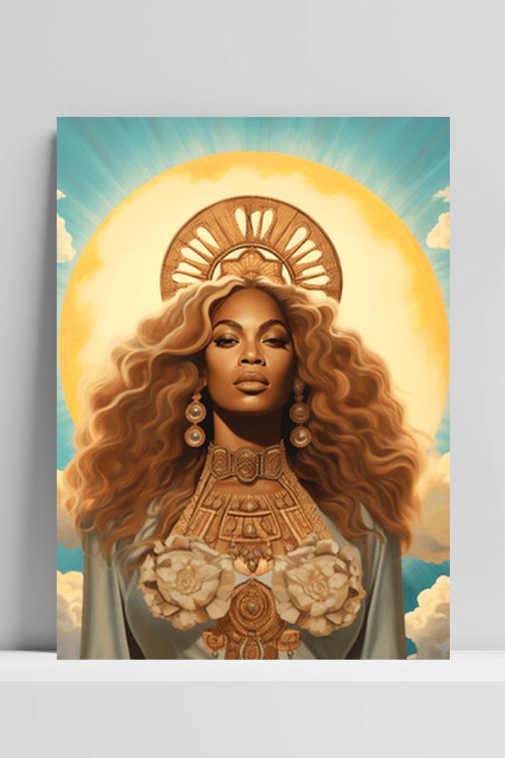 Beyonce Engel op 3mm aluminium dibond