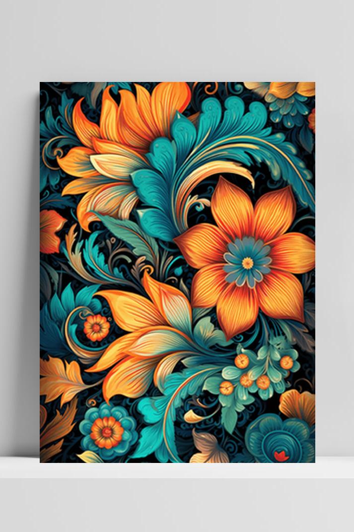 Bloemenposter op 3mm aluminium dibond