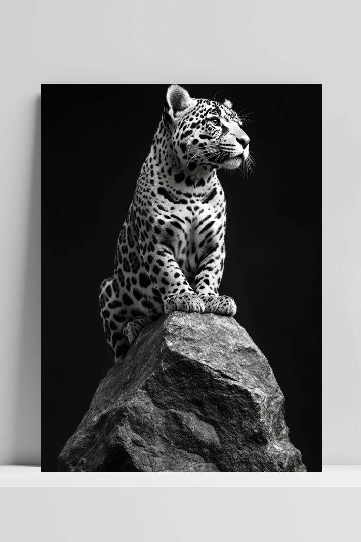 Cheetah B&W op 3mm aluminium dibond