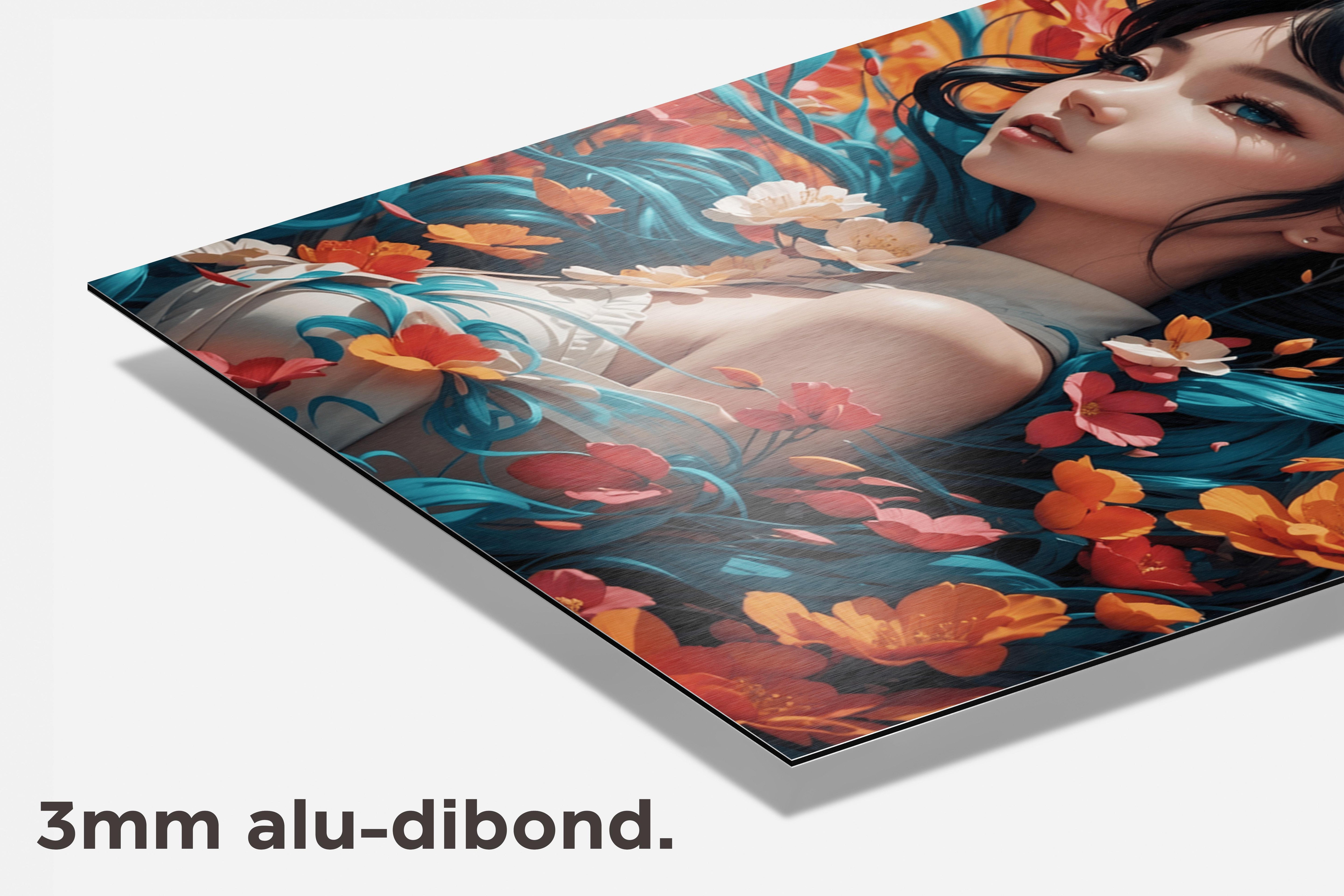 Anime Bloemstuk dibond detail