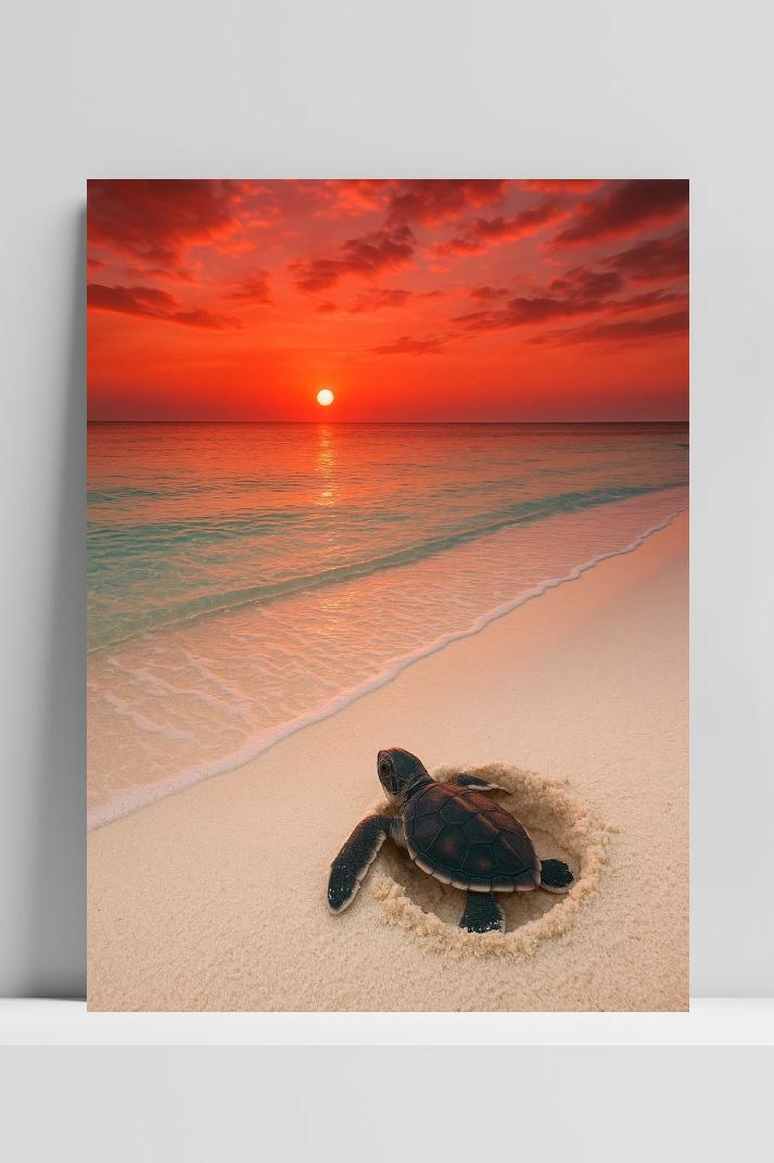 Affiche Baby Turtle Beach de 25 Artstreet