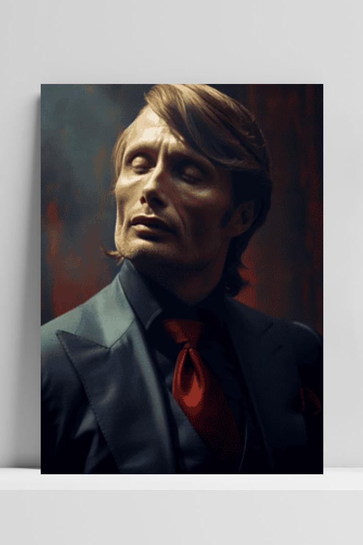 Mads Mikkelsen op 3mm aluminium dibond