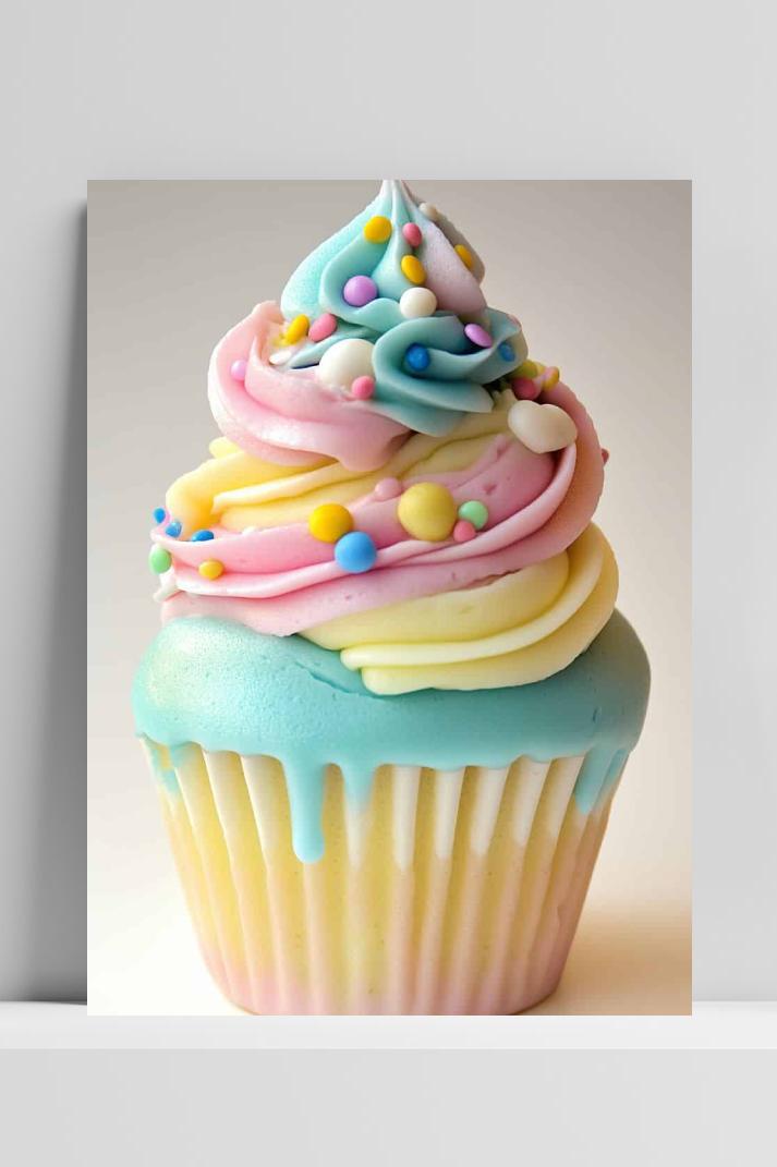 Pastel Cupcake op 3mm aluminium dibond