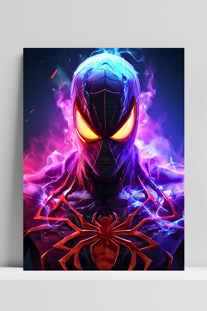 Spiderman Neon op 3mm aluminium dibond