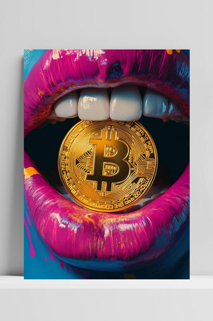 Bitcoin Mond op 3mm aluminium dibond
