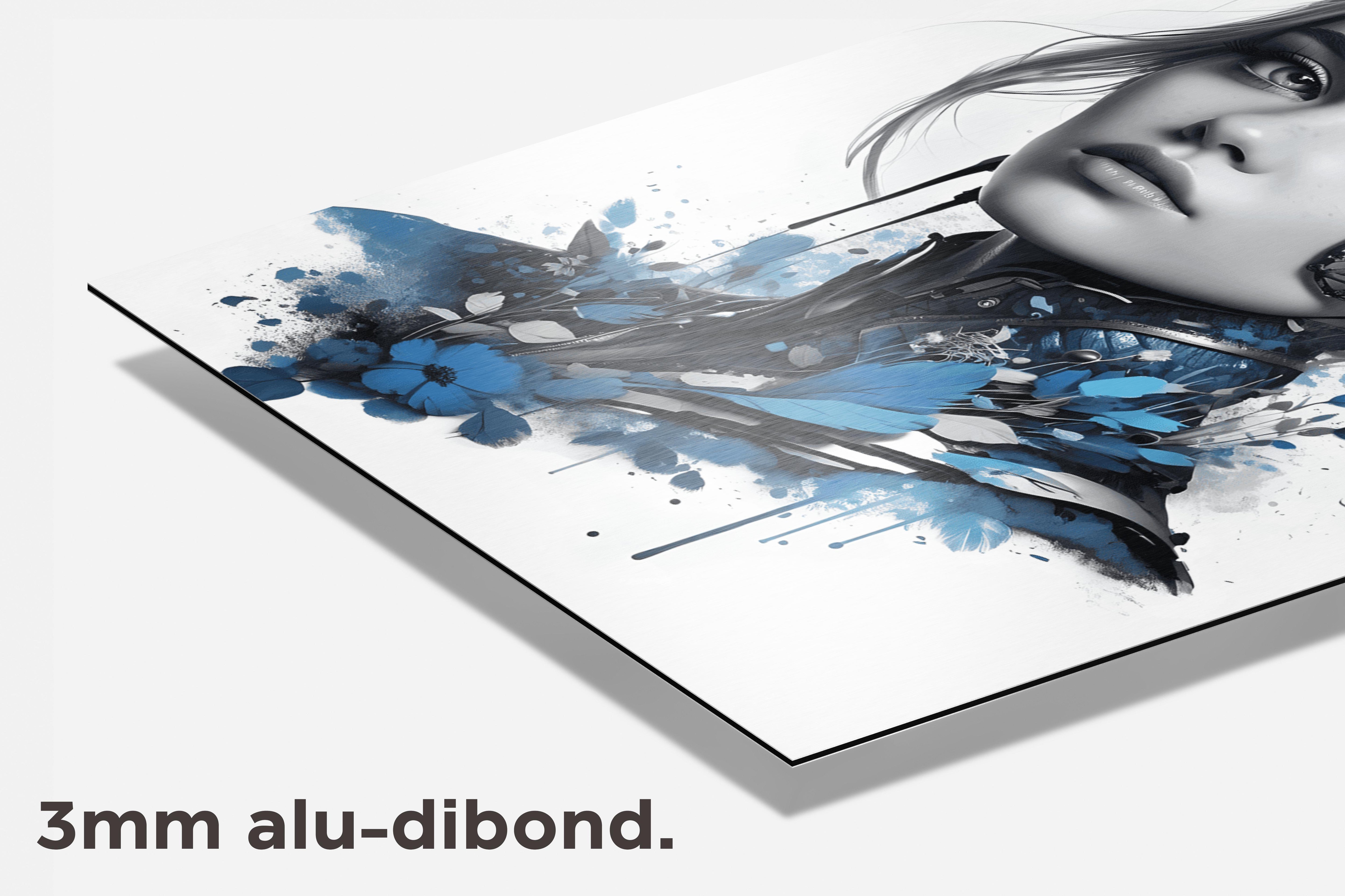 Vrouw Blauw dibond detail