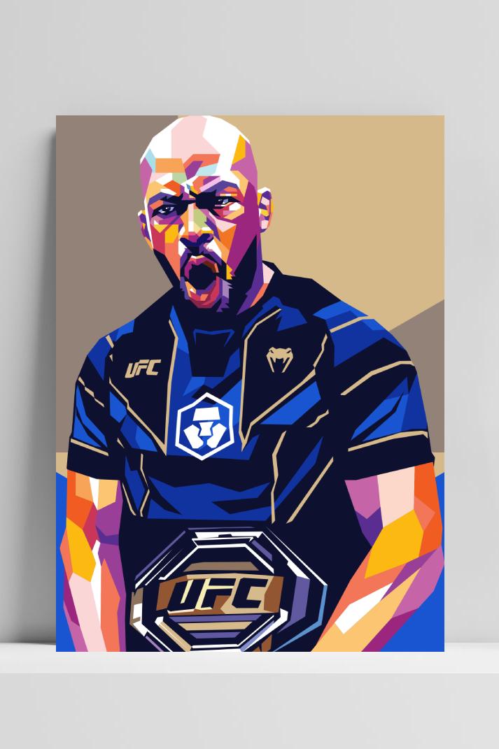 Jon Jones op 3mm aluminium dibond