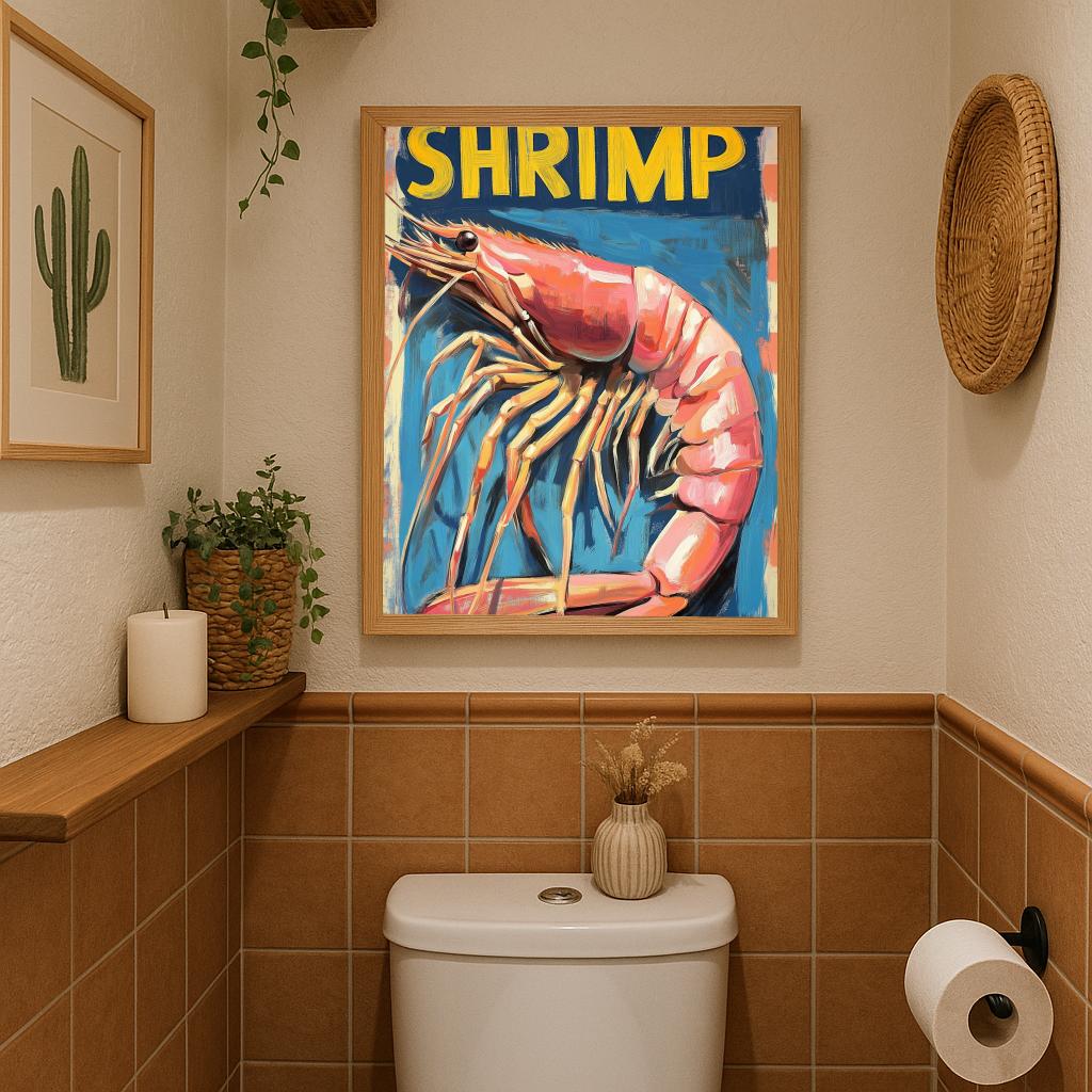 Shrimp Text Aquarel poster sfeerbeeld 3