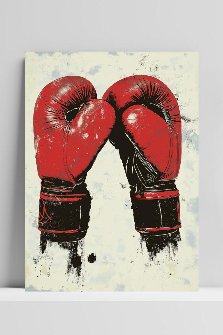Boxing Vintage op 3mm aluminium dibond