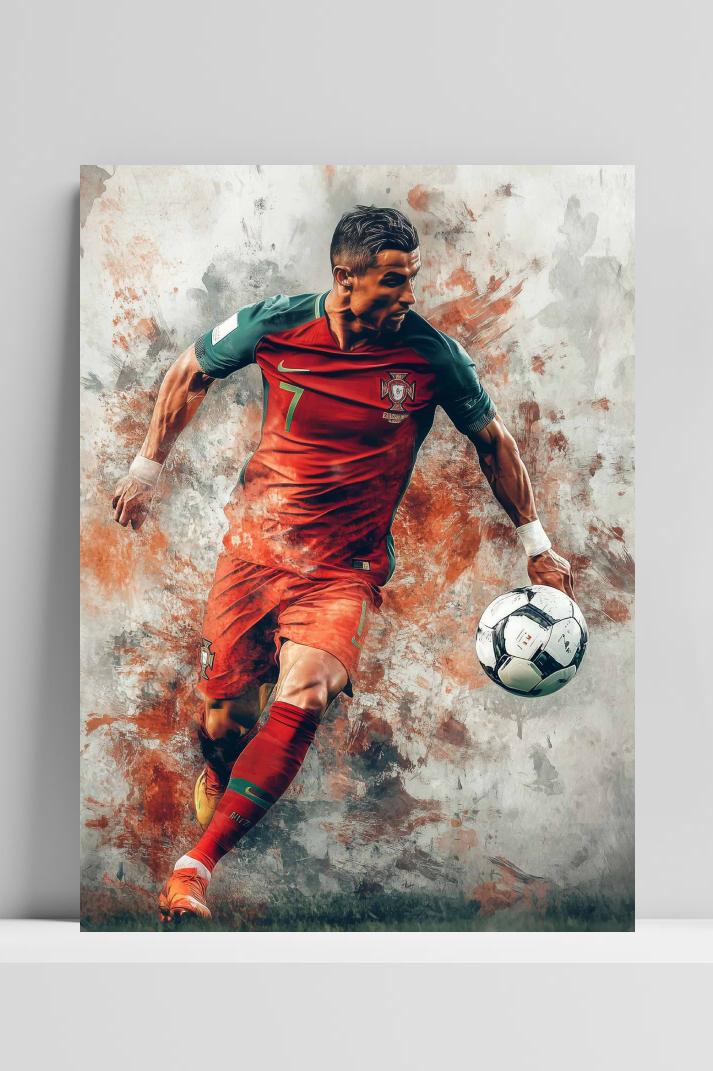 Cristiano Ronaldo Portugal op 3mm aluminium dibond