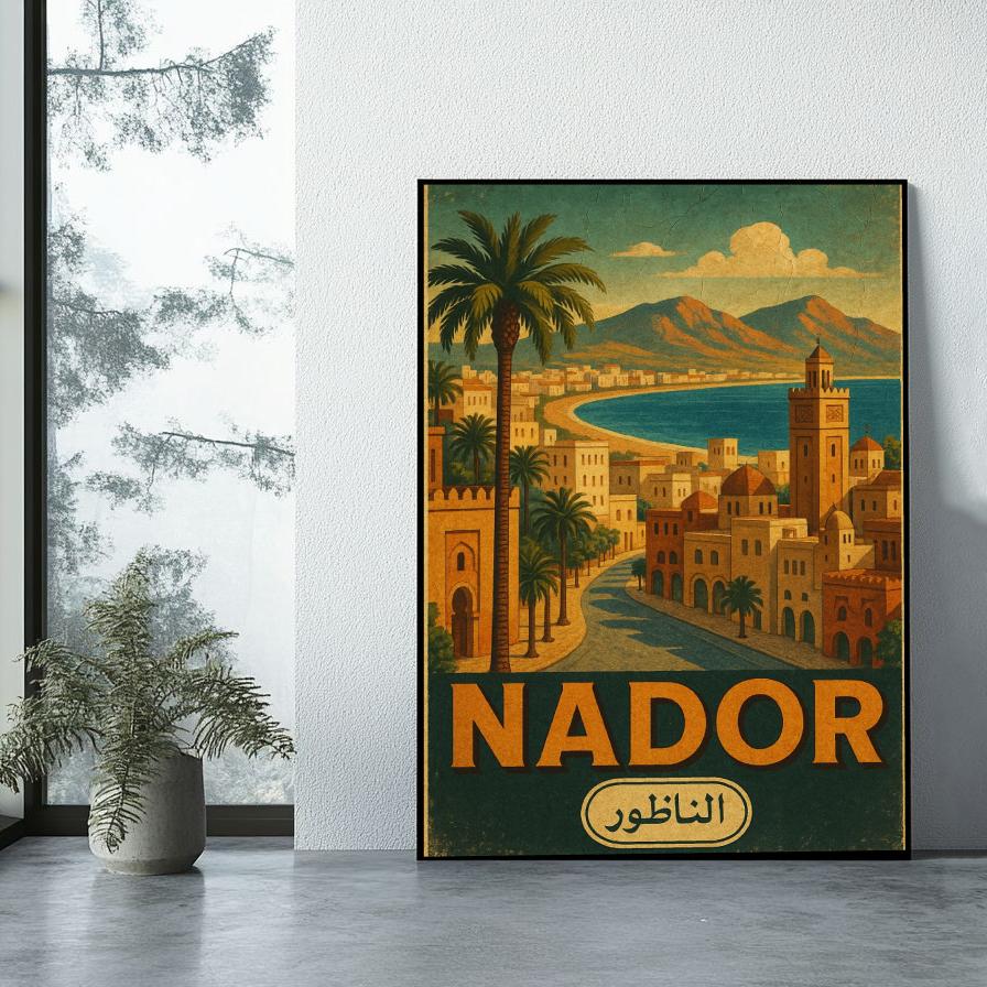 Nador Morocco Vintage Text poster sfeerbeeld 1