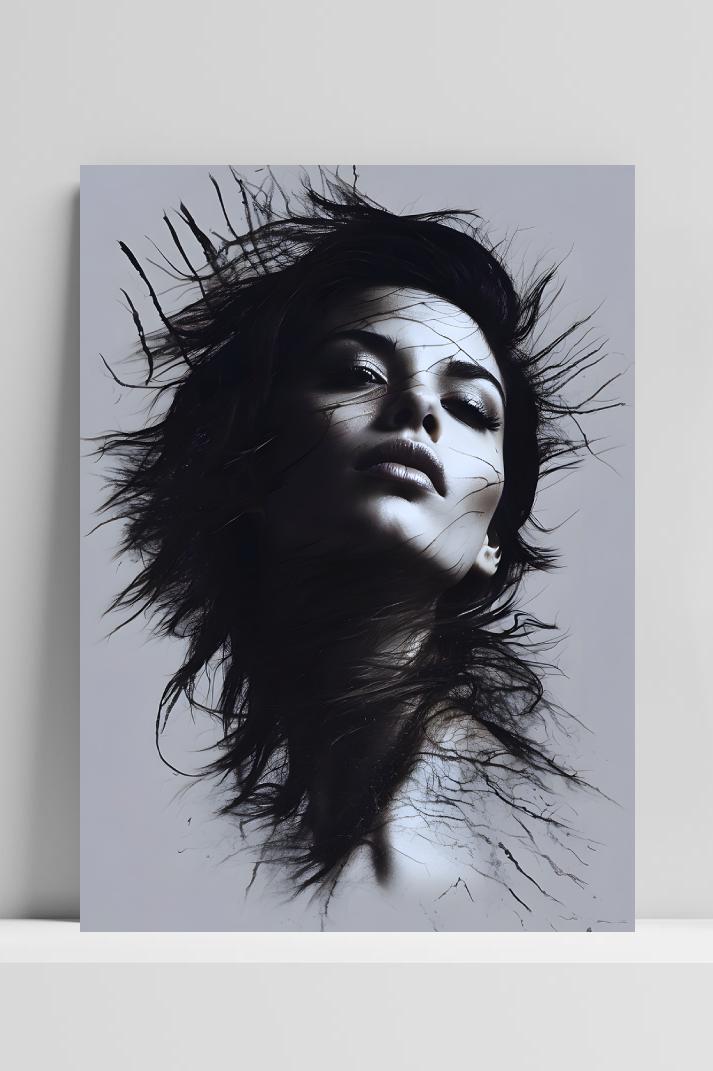 Gevangen Zwart Wit op 3mm aluminium dibond