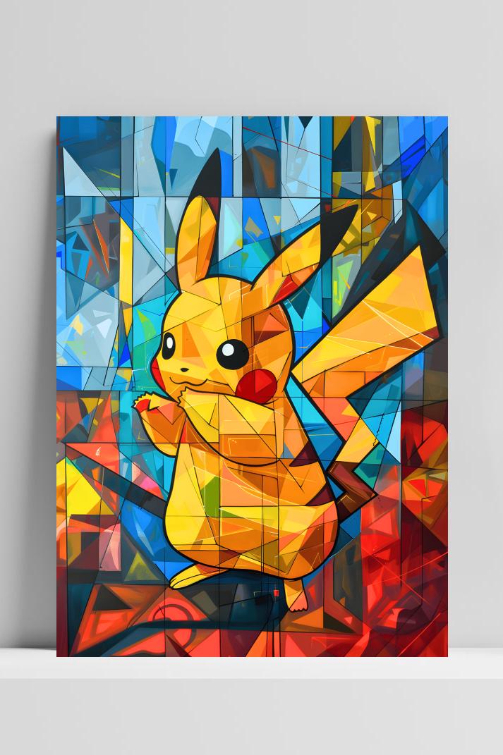 Pikachu Pokemon op 3mm aluminium dibond