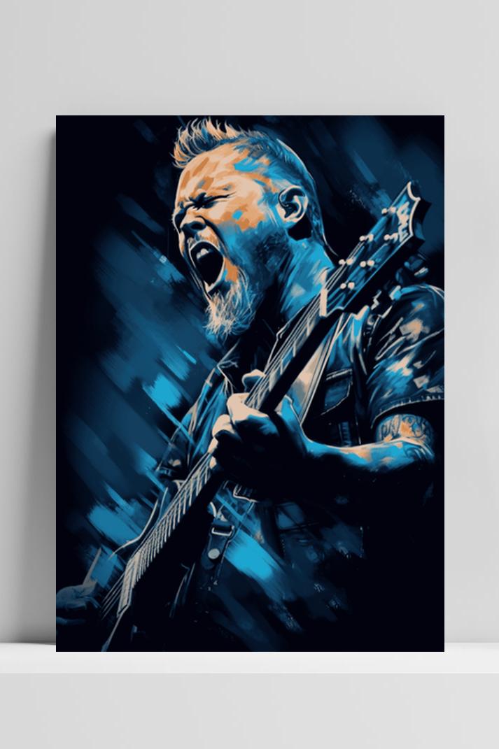 James Hetfield Metallica op 3mm aluminium dibond