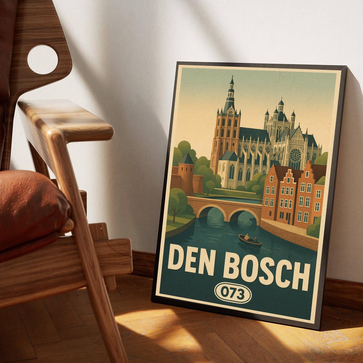 Den Bosch Text Vintage poster sfeerbeeld 3