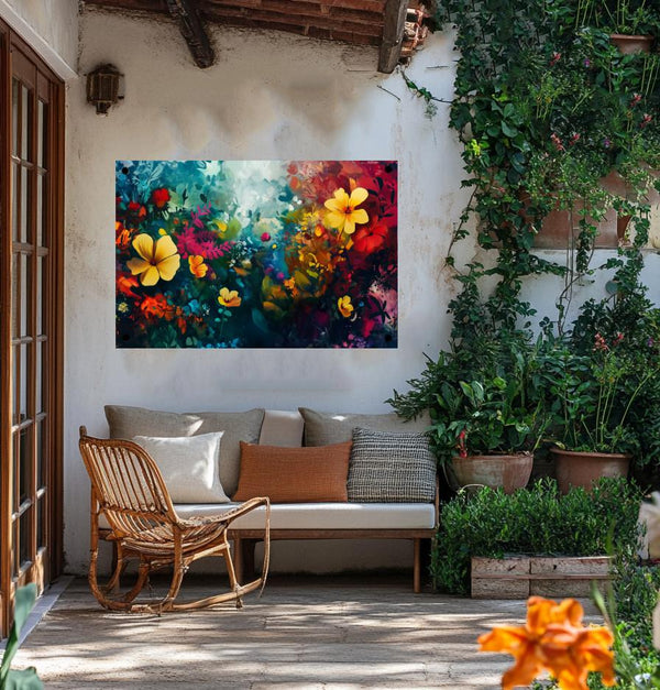 Gartenposter Gelbe Blumen Poster