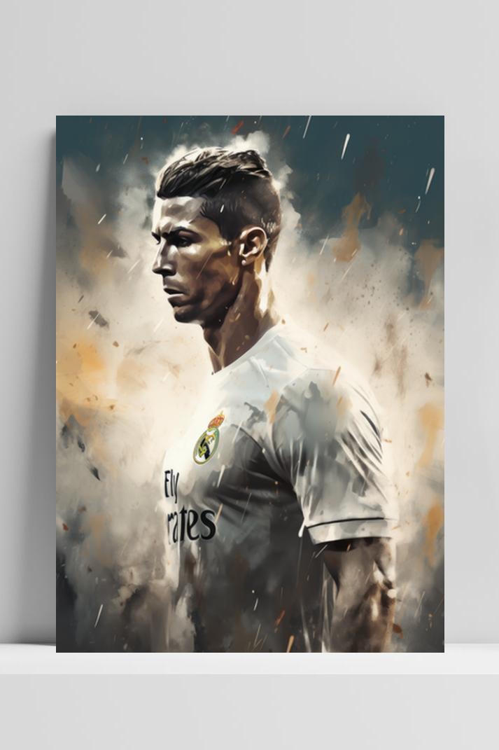 Ronaldo Regen Abstract op 3mm aluminium dibond