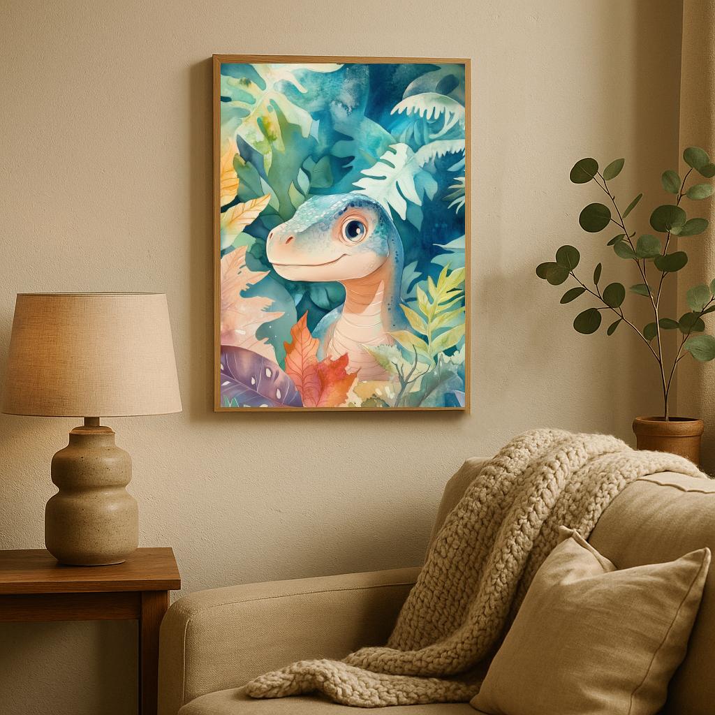 Dinosaur Aquarel poster sfeerbeeld 2