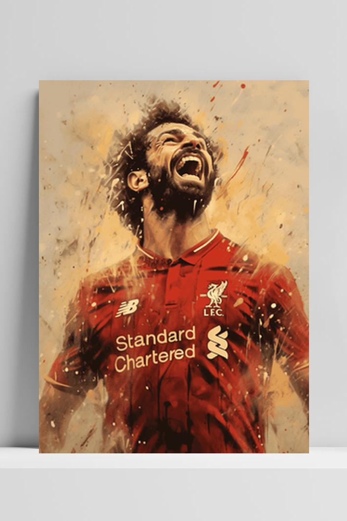 Salah Liverpool FC op 3mm aluminium dibond