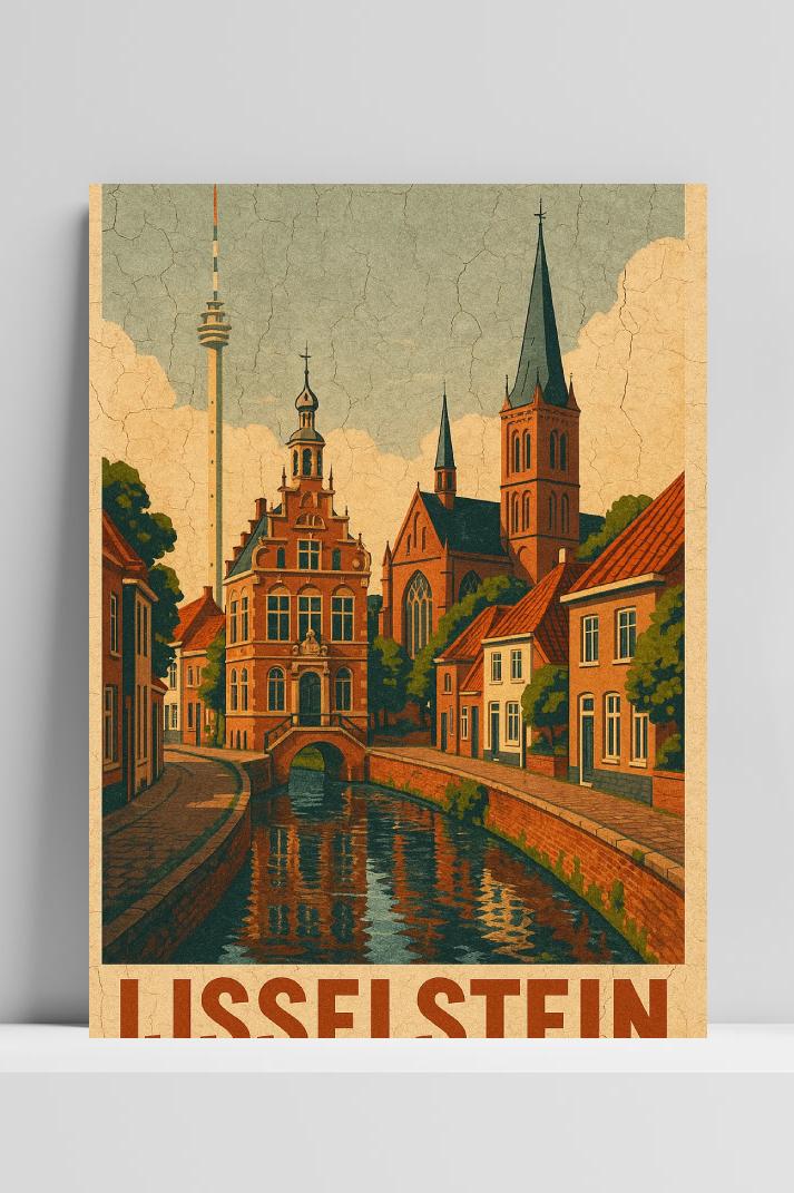 IJsselstein Netherlands Vintage Text op 3mm aluminium dibond