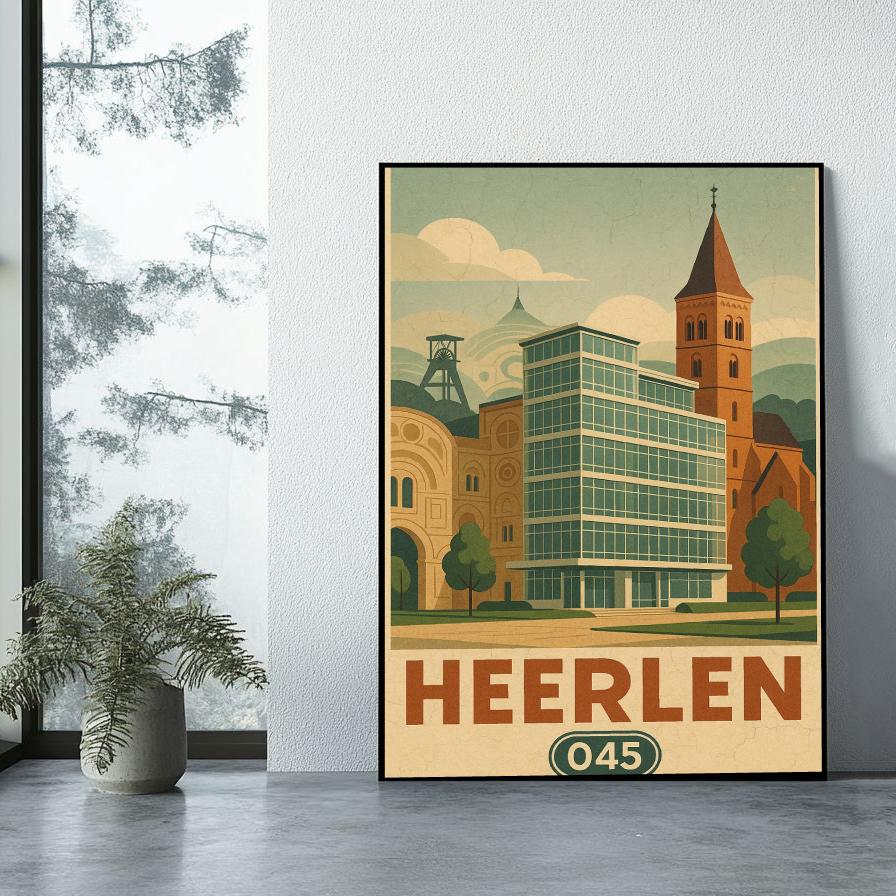 Heerlen Netherlands Vintage Text poster sfeerbeeld 1
