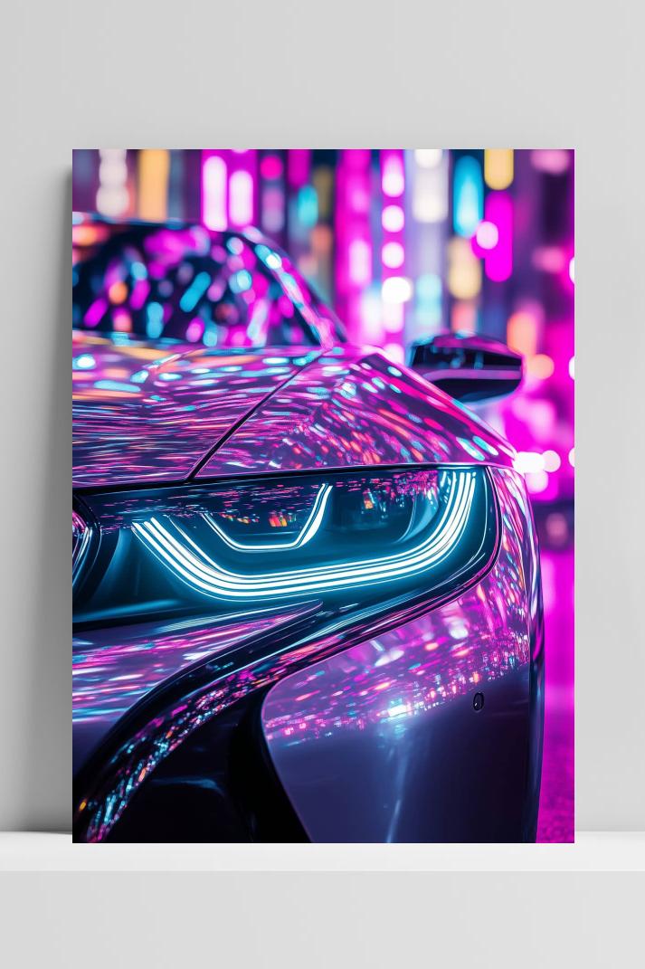 Auto Neonlichten op 3mm aluminium dibond