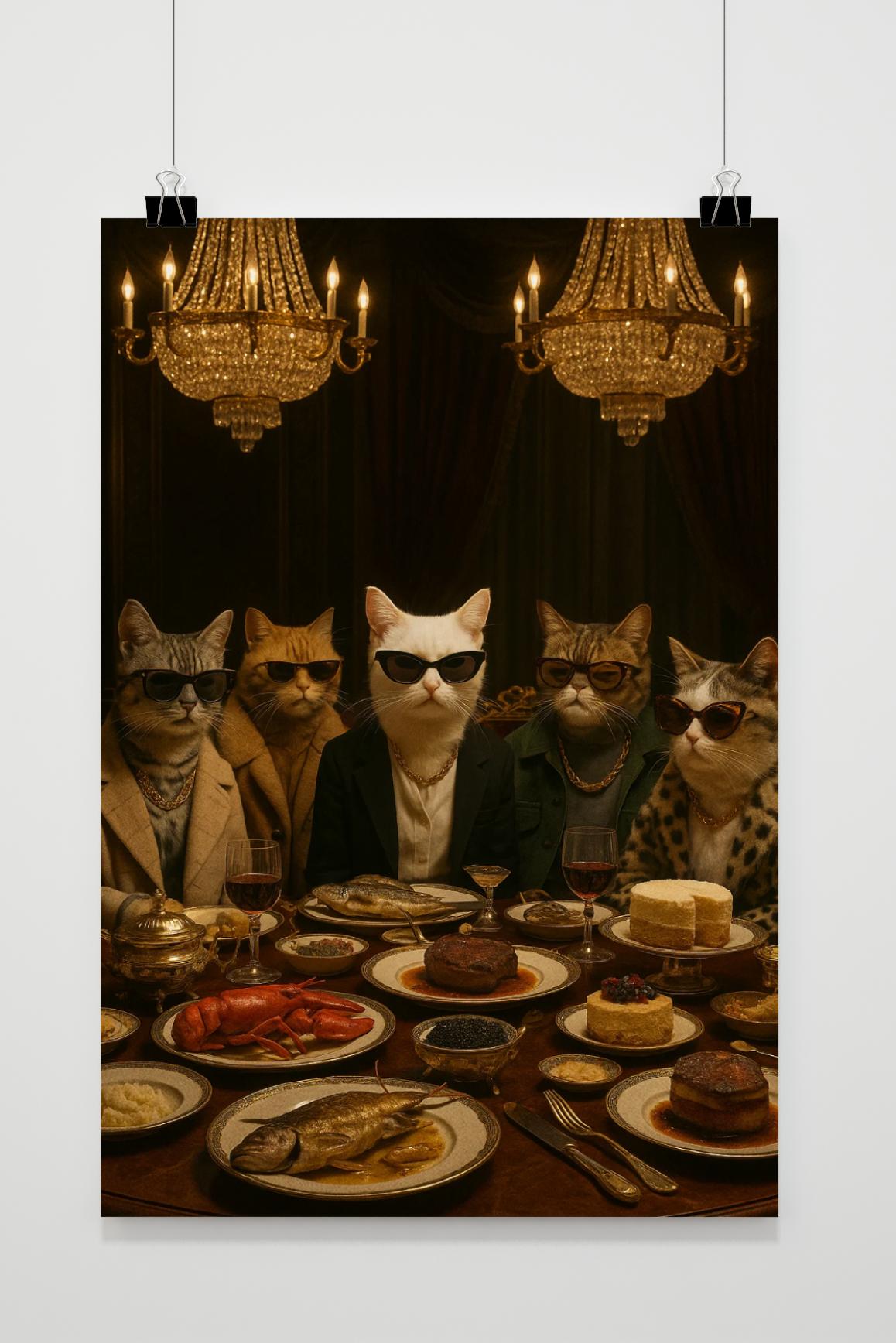 Póster Cats Gangster Food de 25 Artstreet