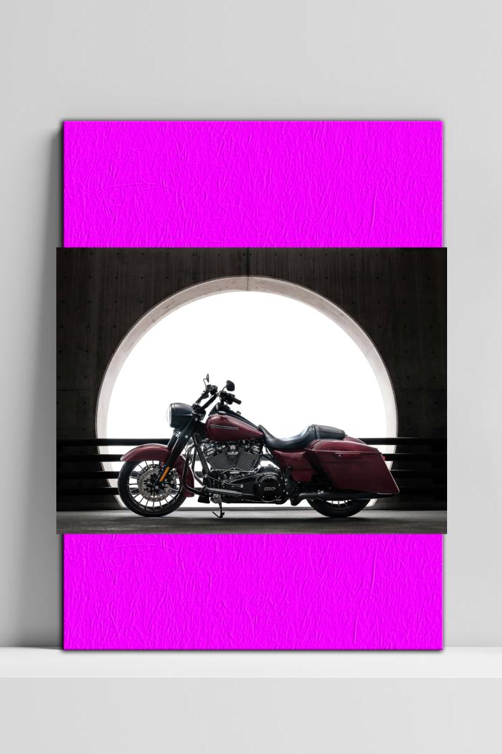Harley Davidson Rood op 3mm aluminium dibond