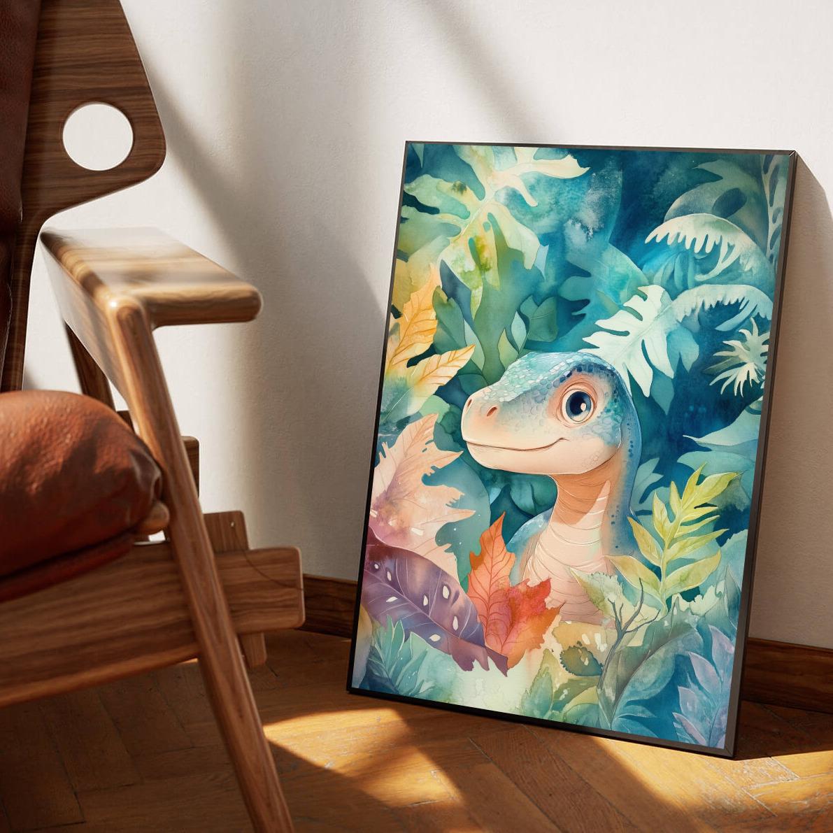 Dinosaur Aquarel poster sfeerbeeld 1
