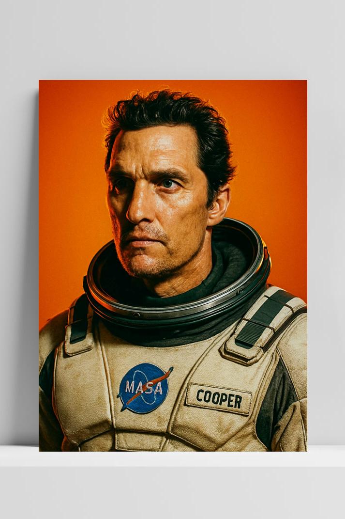 Matthew McConaughey Interstellar op 3mm aluminium dibond