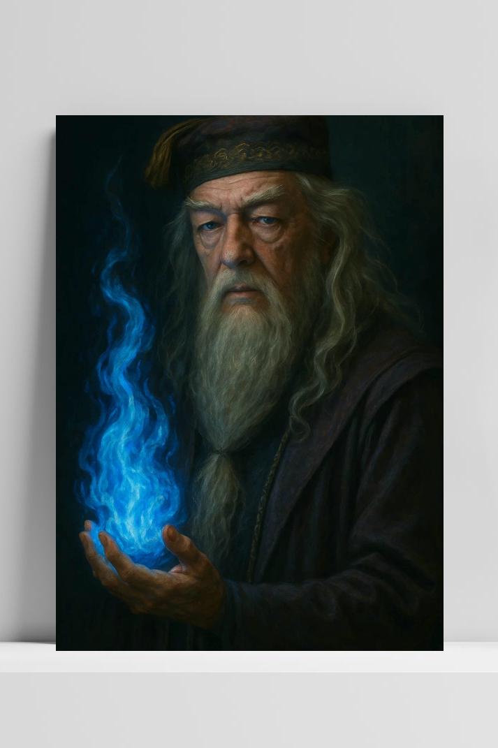 Dumbledore Harrry Potter op 3mm aluminium dibond