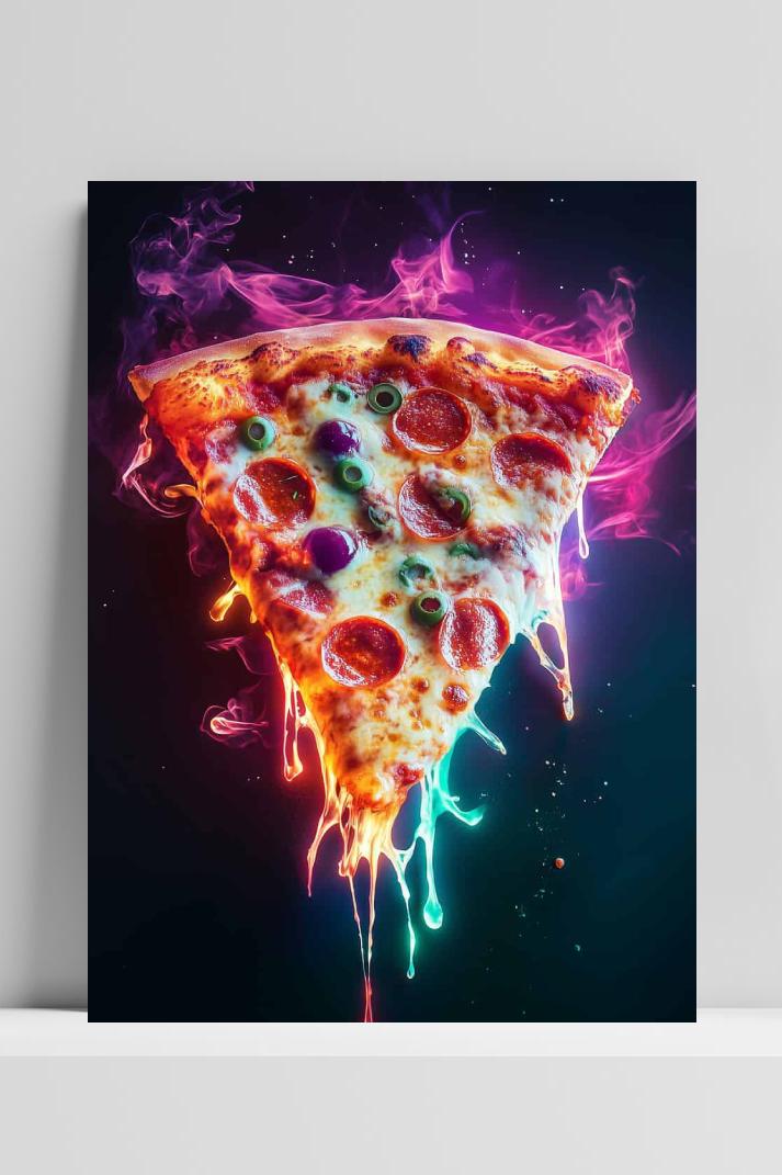 Pizza Punt Neon op 3mm aluminium dibond