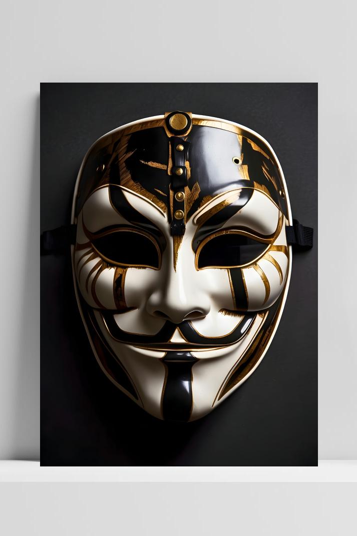 Vendetta Masker op 3mm aluminium dibond