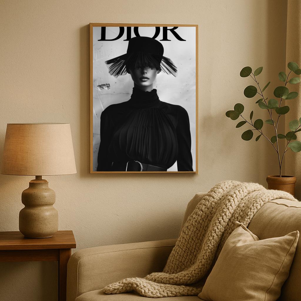 Dior Model B&W Text poster sfeerbeeld 2