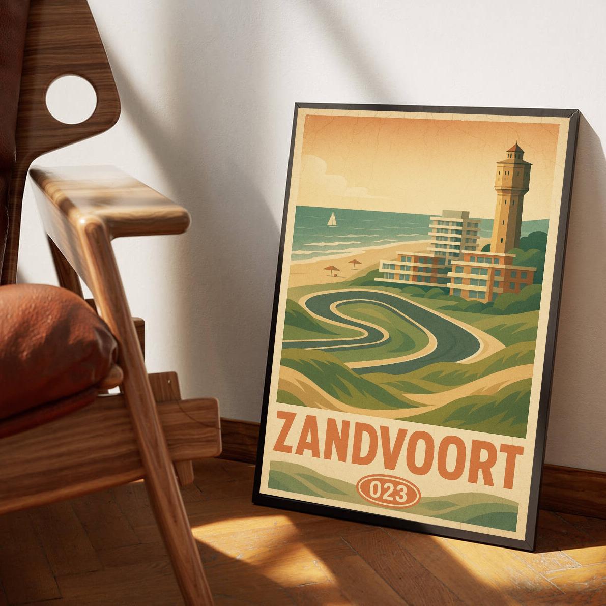 Zandvoort Text Vintage poster sfeerbeeld 3