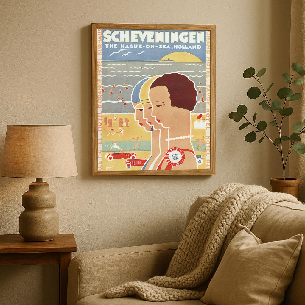 Scheveningen Vintage Look poster sfeerbeeld 2