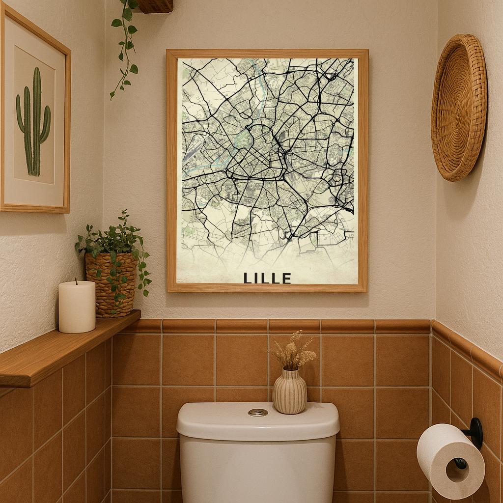 Lille Map France Vintage poster sfeerbeeld 3